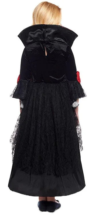 Disfraz de Vampiresa Rojo y Negro Premium para Niña Vampiros y vampiresas Partilandia